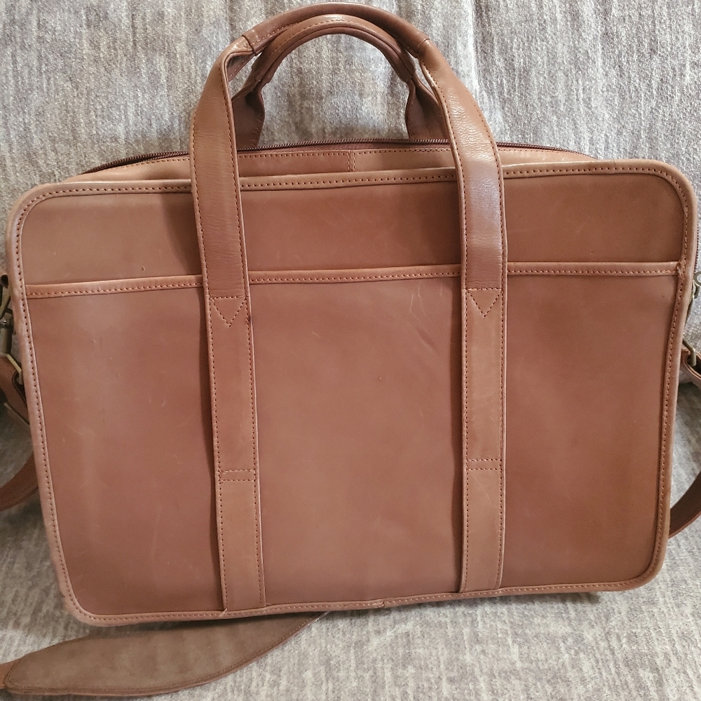 Brown Leather Laptop Bag - Picture 3 of 8